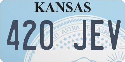 KS license plate 420JEV