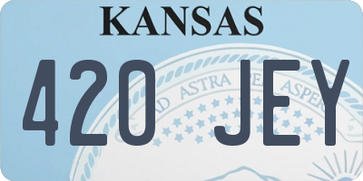 KS license plate 420JEY