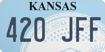 KS license plate 420JFF