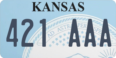 KS license plate 421AAA