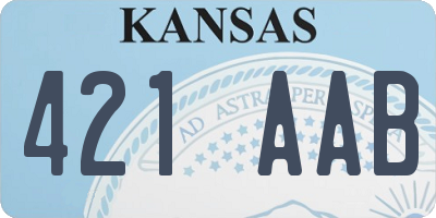 KS license plate 421AAB