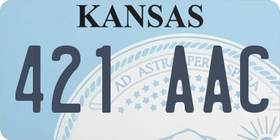 KS license plate 421AAC
