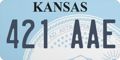 KS license plate 421AAE
