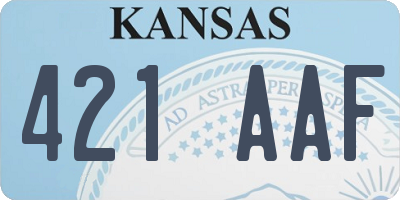 KS license plate 421AAF