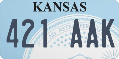 KS license plate 421AAK