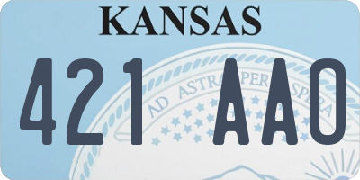 KS license plate 421AAO