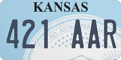 KS license plate 421AAR
