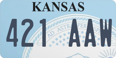 KS license plate 421AAW
