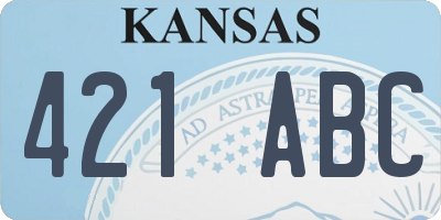 KS license plate 421ABC