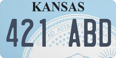 KS license plate 421ABD