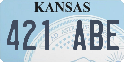 KS license plate 421ABE