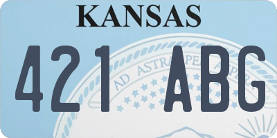KS license plate 421ABG