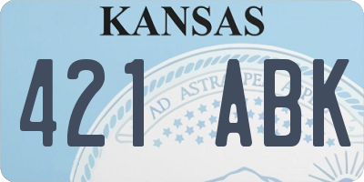 KS license plate 421ABK