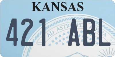 KS license plate 421ABL