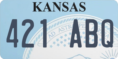 KS license plate 421ABQ