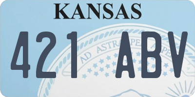 KS license plate 421ABV