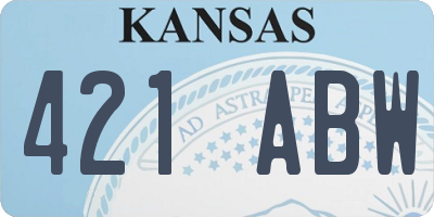 KS license plate 421ABW