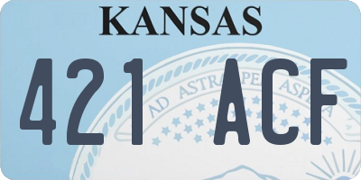 KS license plate 421ACF