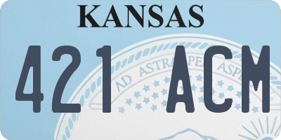 KS license plate 421ACM