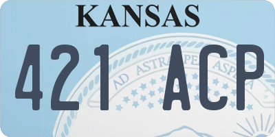 KS license plate 421ACP