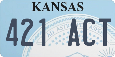 KS license plate 421ACT