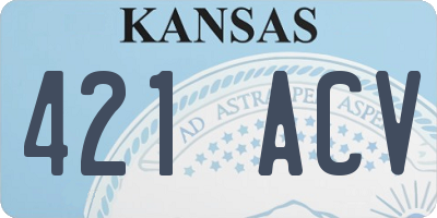 KS license plate 421ACV