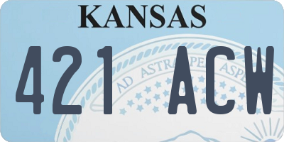 KS license plate 421ACW
