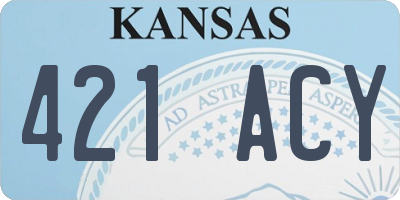 KS license plate 421ACY