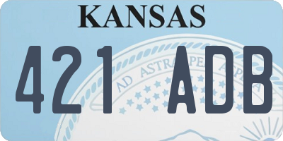 KS license plate 421ADB