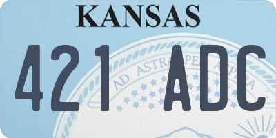 KS license plate 421ADC