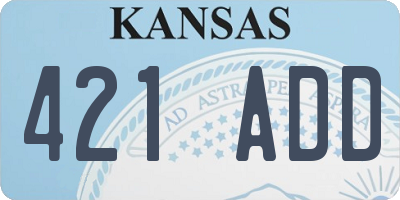 KS license plate 421ADD
