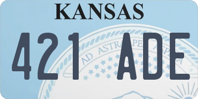 KS license plate 421ADE