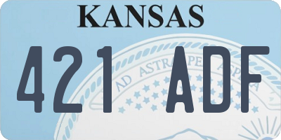 KS license plate 421ADF