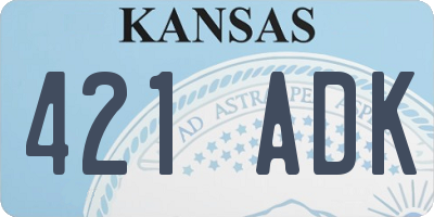 KS license plate 421ADK