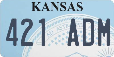 KS license plate 421ADM