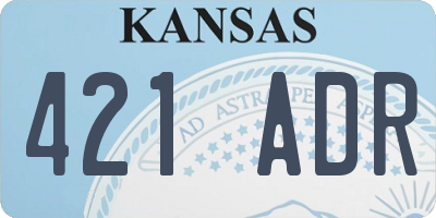 KS license plate 421ADR