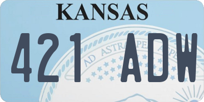 KS license plate 421ADW