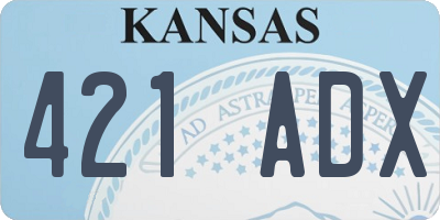 KS license plate 421ADX