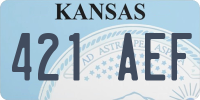 KS license plate 421AEF
