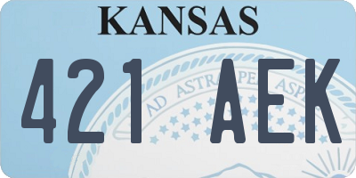 KS license plate 421AEK