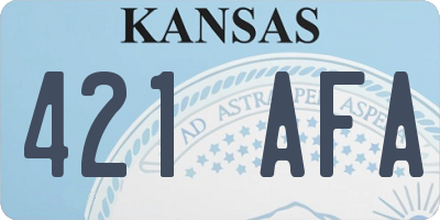 KS license plate 421AFA