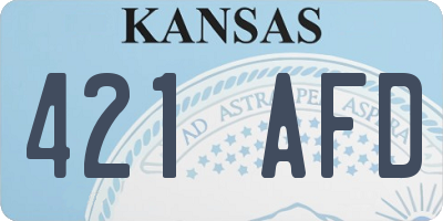 KS license plate 421AFD