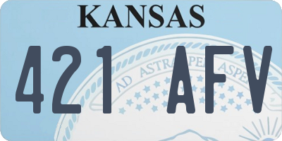 KS license plate 421AFV