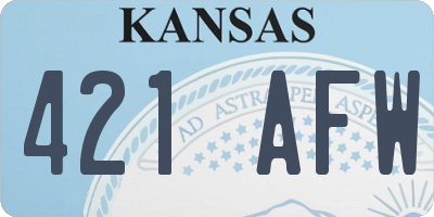 KS license plate 421AFW