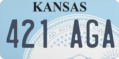 KS license plate 421AGA