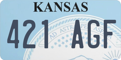 KS license plate 421AGF