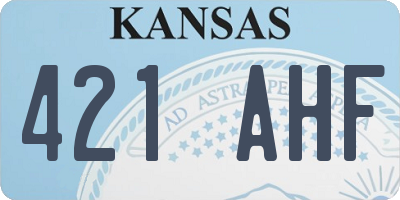 KS license plate 421AHF