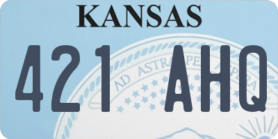 KS license plate 421AHQ