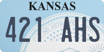 KS license plate 421AHS