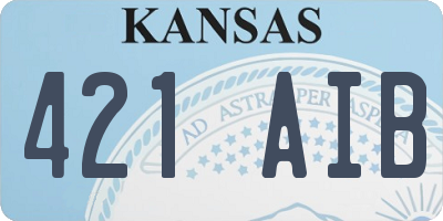 KS license plate 421AIB